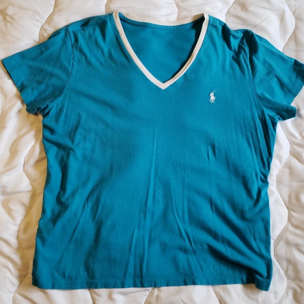 Turquoise short sleeve shirt